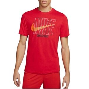 Nike NWT Men’s Red Dri-FIT Fitness Logo T-Shirt Size Small NEW FLAW
